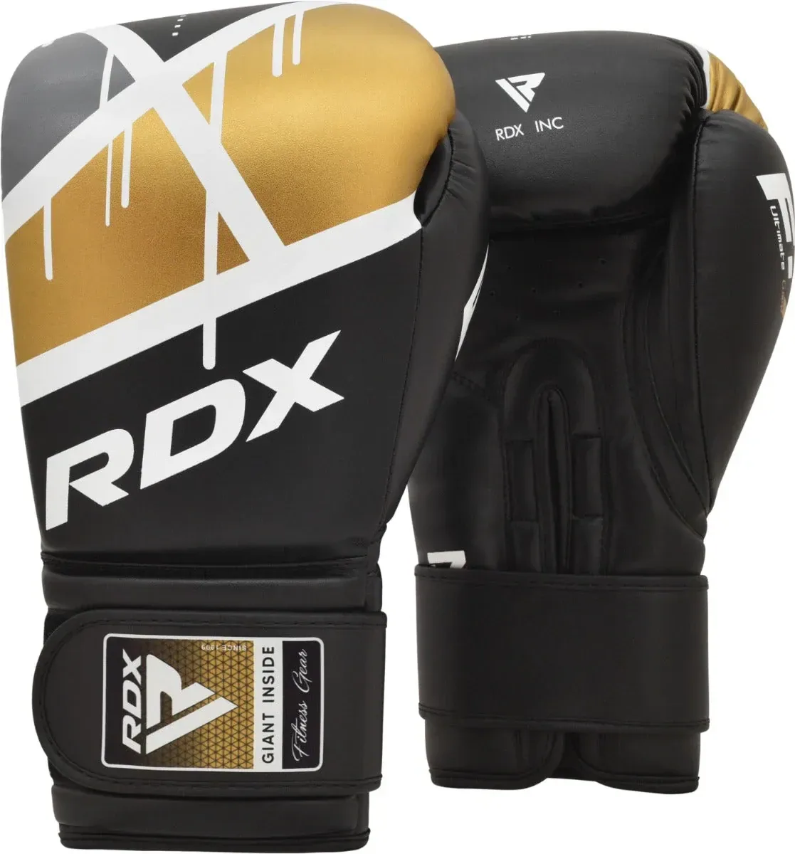 Rękawice bokserskie RDX F7 Ego w czarnym kolorze na packshocie